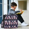 thumbnail image 6 of Haosy 3 Ring Zipper Binder with Shoulder Strap Waterproof Trapper Keeper 2 Inch D-Ring 500 Sheets Capacity, Navy Blue Burgundy Houndstooth, 6 of 8
