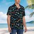 thumbnail image 5 of Daiia Little Fish Skeleton Hawaiian Shirt for Men Gentle Cotton Regular Short Sleeve Casual-Small, 5 of 9