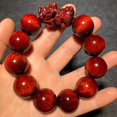 thumbnail image 7 of Wood Pixiu Bracelet 2.0 Beads Buddhist Prayer Beads Unisex Wooden Jewelry Protection Amulet Gift, 7 of 7