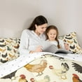 thumbnail image 5 of Feelyou Rustic Rooster Queen Comforter Set, Farmhouse Animal Bedding Comforter Set, 3pcs, 5 of 8
