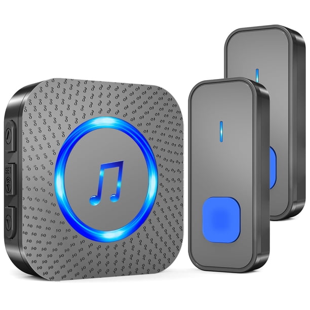 Timbre inalámbrico SURFOU, timbres de puerta para hogares, timbre impermeable negro N95K