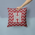 thumbnail image 2 of Carolines Treasures CJ1043-HPW1414 Letter H Chevron Crimson & Grey Fabric Decorative Pillow, 2 of 4