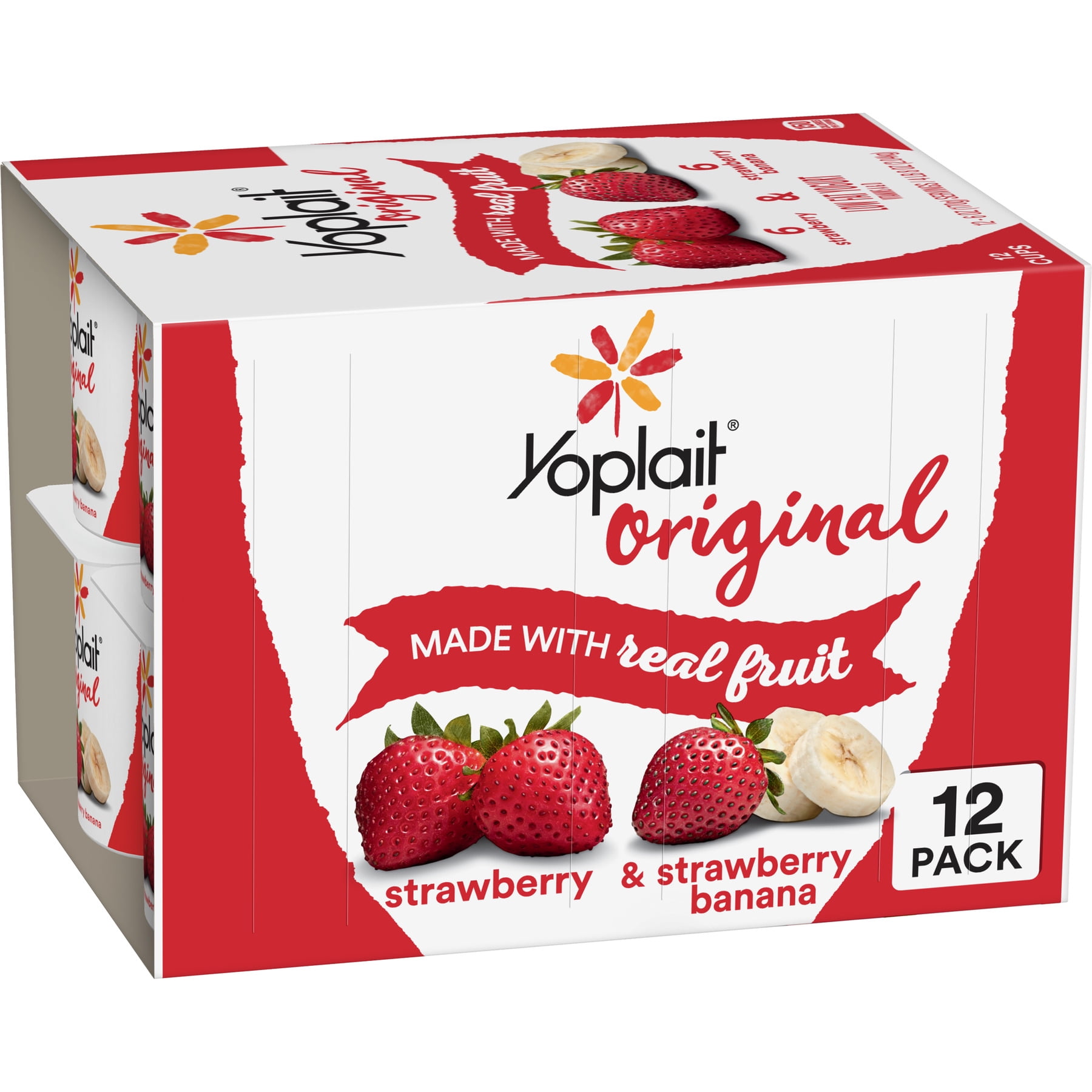 Yoplait Original Yogurt, Strawberry and Strawberry Banana, Variety Pack