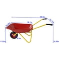 thumbnail image 3 of Olurrisa Metal Wheelbarrow, Metal Construction Toys Kart, Yard Rover Steel Tray, Tote Dirt, Tools, Leaves in Garden for Toddlers (Red), 3 of 8