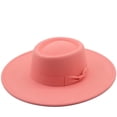 thumbnail image 3 of Sombrero de jazz de ala ancha de lana de otoño e invierno de 9,5 cm para hombres y mujeres, sombrero de fieltro negro con parte superior cóncava, 3 of 6