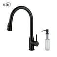 thumbnail image 1 of KIBI High Arc Pull Out Single Level Lead Free Brass Kitchen Faucet with Sprayer & Soap Dispenser, 1 of 10