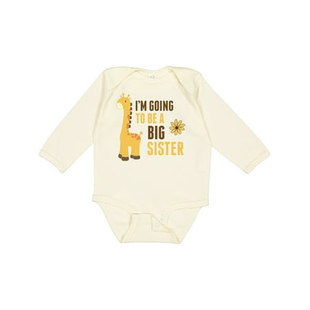 

Inktastic I m Going to Be a Big Sister Giraffe Gift Baby Girl Long Sleeve Bodysuit