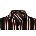 thumbnail image 4 of SSLR Hawaiian Shirt for Men Striped Shirt Casual Short Sleeve Button Down Shirts, 4 of 8
