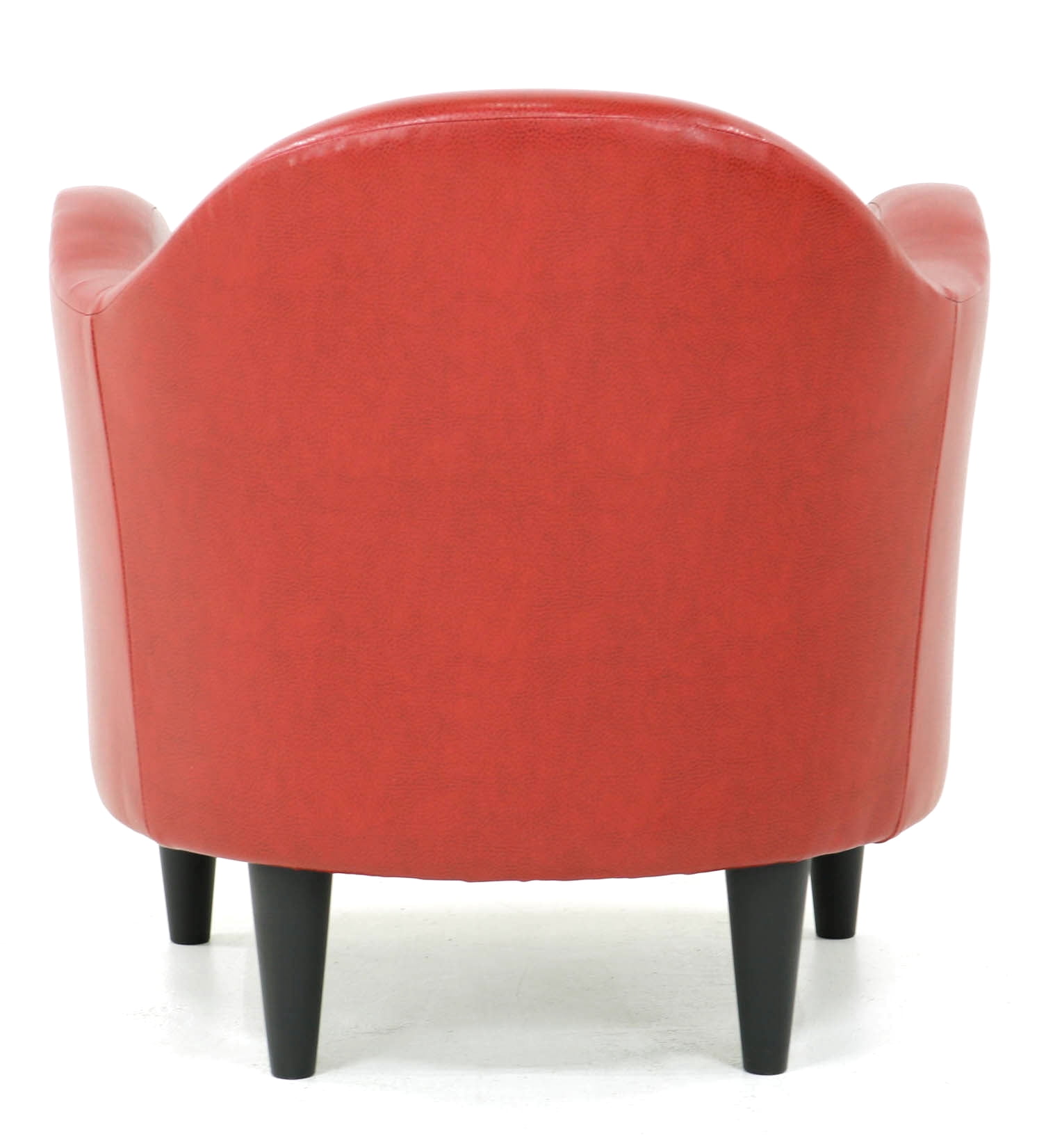 Fox Hill Trading Max Barrell Chair, Red Faux Leather