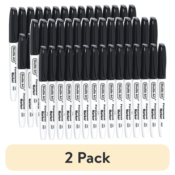 (2 pack) Permanent Markers,Shuttle Art 30 Pack Black Permanent Marker set,Fine Point, Works on Plastic,Wood,Stone,Metal and Glass for Doodling, Marking