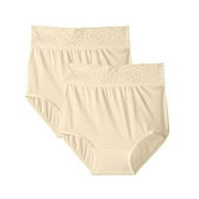 Bali Women`s Lacy Skamp Brief,2744,5,Rosewood (Pack of 3) (2 White / 1 Rosewood)