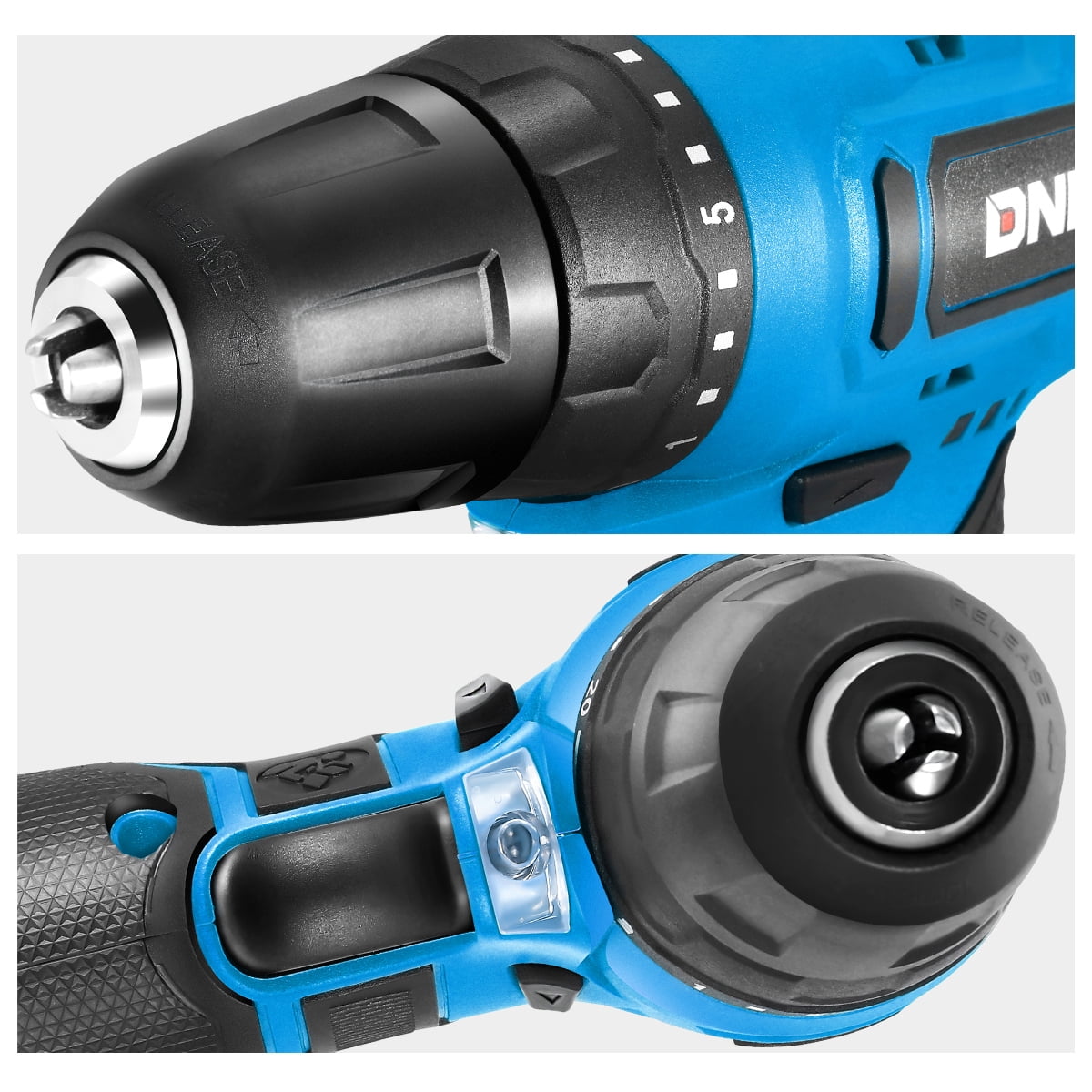 WMT-TOOLS-00157 Cordless Electric 12V Drill Driver, Keyless Chuck, Two-Speed, 20+1 Torque