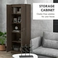 thumbnail image 4 of Living Room Cabinets HOMCOM 69" Tall Storage Cabinet with Movable Storage Shelves, Modern Style Pantry Cupboard Cabinet with Soft Close Doors, Coffee,Metal Cabinets, 4 of 9