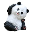thumbnail image 3 of Escultura de panda, estatua de jardín, decoración de patio, paisaje realista, estatua de panda, figura de oso panda para terraza, balcón, césped inter Sentado 30x28x38cm, 3 of 7