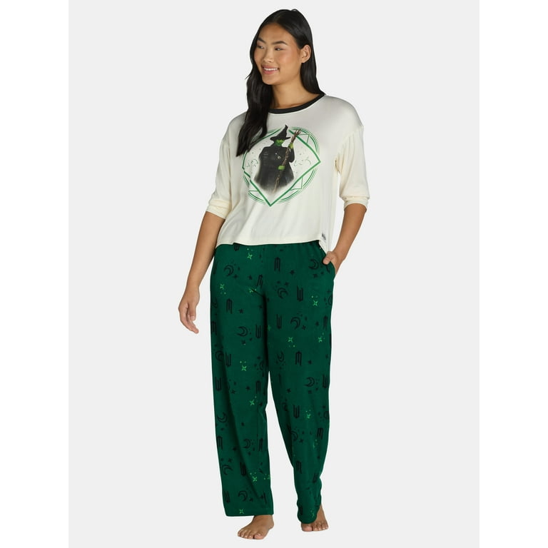 Wicked Women s and Women s Plus Elphaba Print Pajama Set 2 Piece Sizes XS 2X Walmart