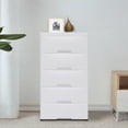 thumbnail image 3 of Chest of 5 Drawers Plastic Stackable Drawer Tower White Dresser Clothes Storage, 3 of 12