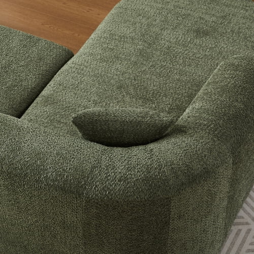 109.4" Modular Sectional Sofa with Curved Back, Chenille Upholstery, L-Shape Left Chaise, Cloud Couch for Living Room, Green