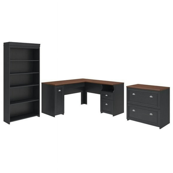 Pemberly Row 3 Piece Office Set in Antique Black
