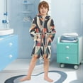 thumbnail image 5 of FORMRS Niños Bathrobe Unisex Hooded Robe Soft Plush Pajamas Sleepwear, Size 7-9T, Geometric Pattern, 5 of 7