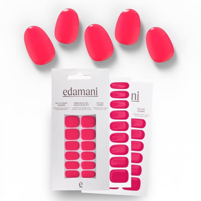 Tiras de gel para uñas edamani, totalmente curadas, instantáneas, 100% auténticas