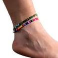 thumbnail image 2 of Cherryhome 1 Pair Ankle Bracelet Handmade Braided Colorful Adjustable Women Bohemia Beach Foot Chain Anklet Fashion Jewelry, 2 of 7