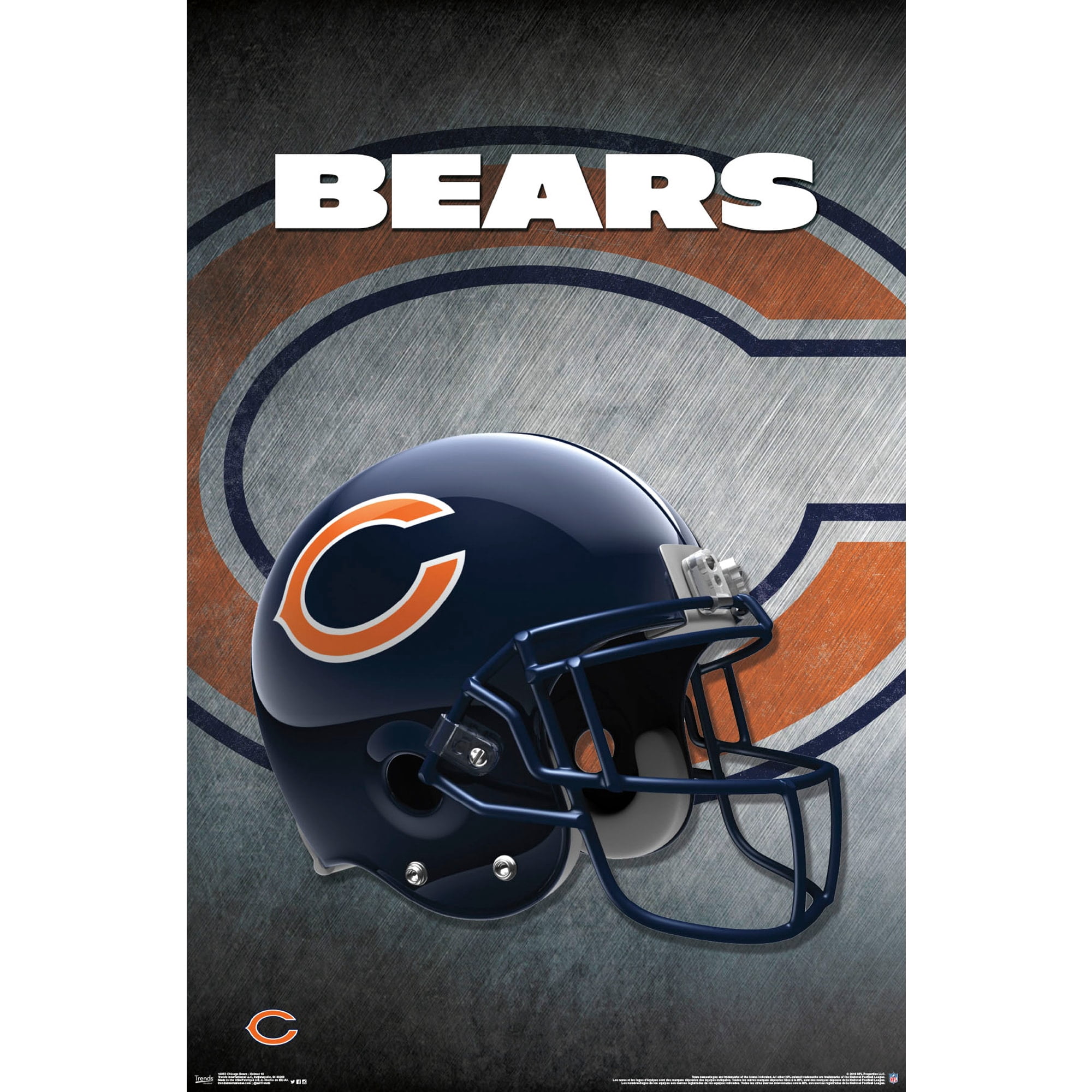 Chicago Bears Helmet 22'' x 34'' Logo Poster - Walmart.com