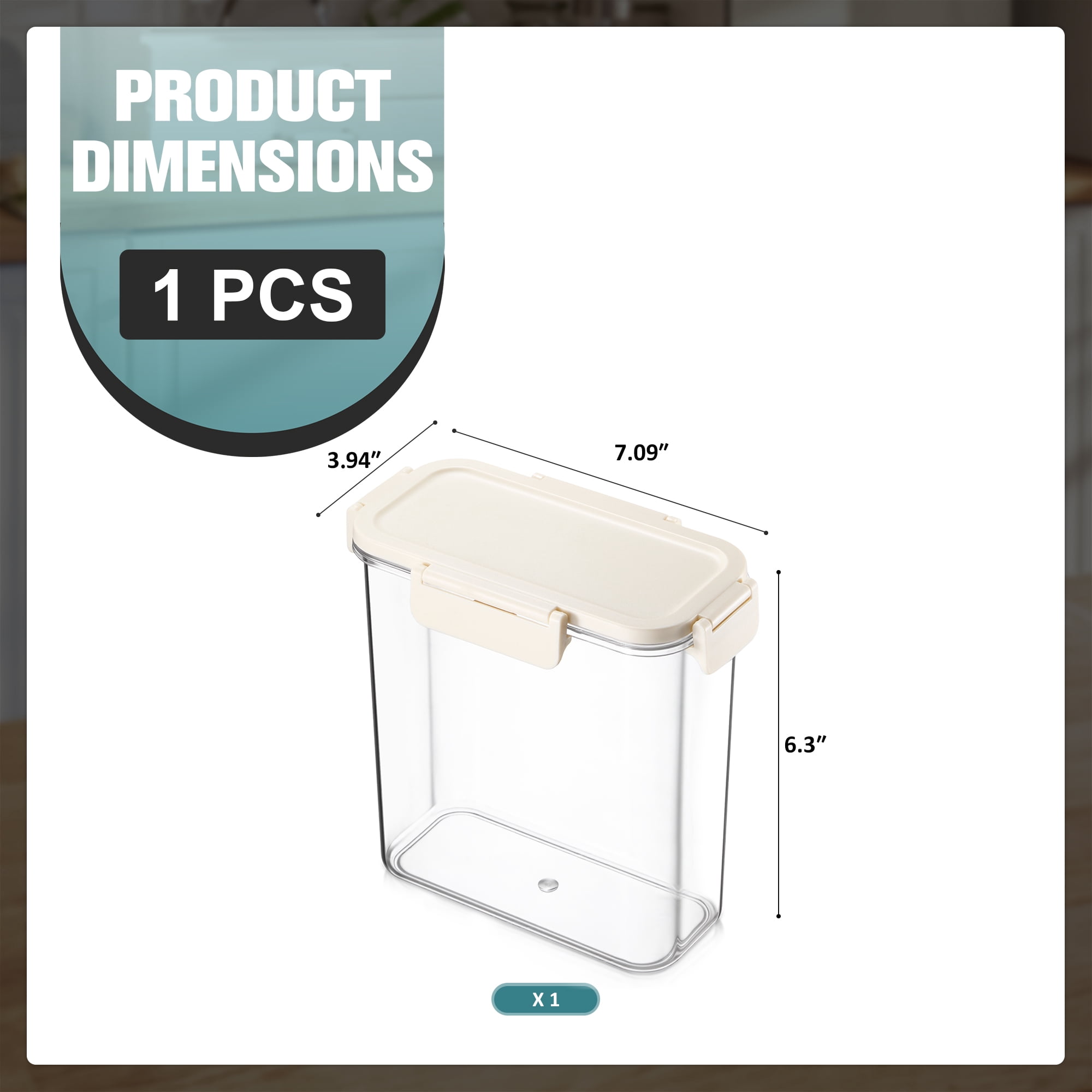 Sorbus Clear Medium Tall Narrow Food Storage Container with Lid, Stackable
