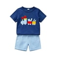 thumbnail image 2 of Hienoo Infant Boys Cartoon Train Embroidery Short Sleeve T Shirt Shorts Set Casual Outfits, 2 of 8