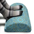 thumbnail image 3 of Orange Mandala Foot Rest, Bohemian Vibes Jumble Folk Floral Ornament Tiled Inspired Pattern, Non-Slip Backing Ergonomic Memory Foam Leg Support for Office, Sky Blue and Dark Tan, by Ambesonne, 3 of 5