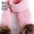 thumbnail image 4 of TELOLY Kids Scarf,Pom-Pom Design Toddler Scarf,Comfortable Touch Pink Scarf,Pink, 4 of 6