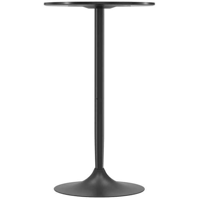 Modern Round Bar Table - Black High Top Bistro Table for 2 - MDF & Steel Kitchen Dining Table, 23.6" Diameter, 40.2" Height