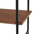thumbnail image 4 of DecMode 33" x 87" Brown Wood Rectangular 6-Tier Shelving Unit with Black Metal Ladder Frames, 1-Piece, 4 of 9