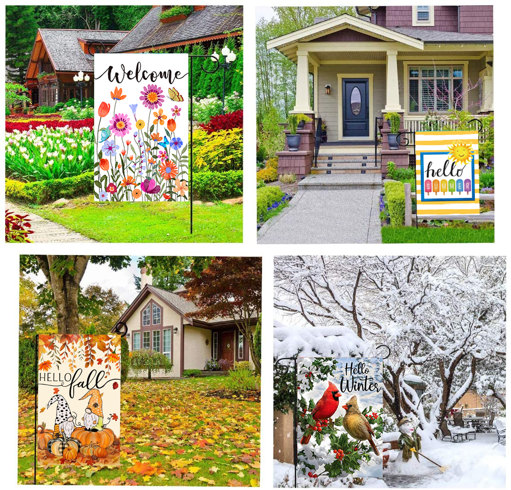 Yileqi 12-Pack Seasonal Garden Flags 12x18 Inch photo 7