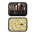 thumbnail image 6 of 3-Piece Travel Toiletry Bag Set, Hanging Wash Bag with Makeup Bag & Brush Case,Waterproof Cosmetic Organizer for Travel, Gym & Home Yellow Gingham with Daisies Pattern, 6 of 10