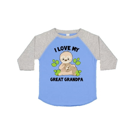 

Inktastic Cute Sloth I Love My Great Grandpa with Green Leaves Gift Toddler Boy or Toddler Girl T-Shirt