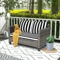 thumbnail image 3 of Outdoor Loveseat Cushion Set, 48 x 24, Water Repellent, Fade Resistant, Cushion Set for Patio Love Seat Sofa Cushions Couch, Bench, and Swing, 3 of 8