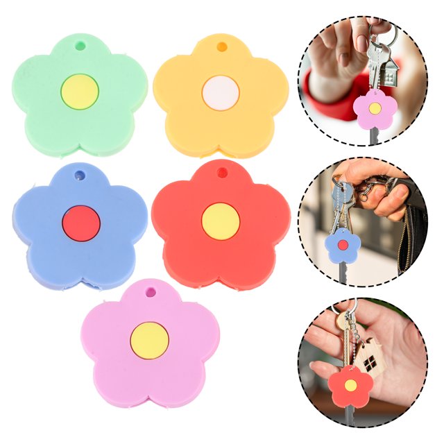 5pcs Silicone Flower Key Covers Caps House Key Protector Cover Creative Key Caps