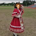 thumbnail image 5 of KOSAHIKI-vestido de Navidad Lolita para mujer, ropa Kawaii con volantes de encaje, de manga larga, a cuadros de princesa roja, 2024, 5 of 5