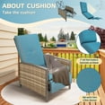 thumbnail image 5 of SUNCROWN Outdoor & Indoor Recliner Chair, Patio Adjustable Recliner, All-Weather Wicker Reclining Chairs with Soft Thicken Cushion for Relaxing Lounge (Blue), 5 of 6
