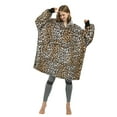 thumbnail image 6 of Catalonia Oversized Blanket Hoodie Sweatshirt, Cheetah Print Wearable Fleece Pullover, Gift for Adults Men Women, 6 of 7
