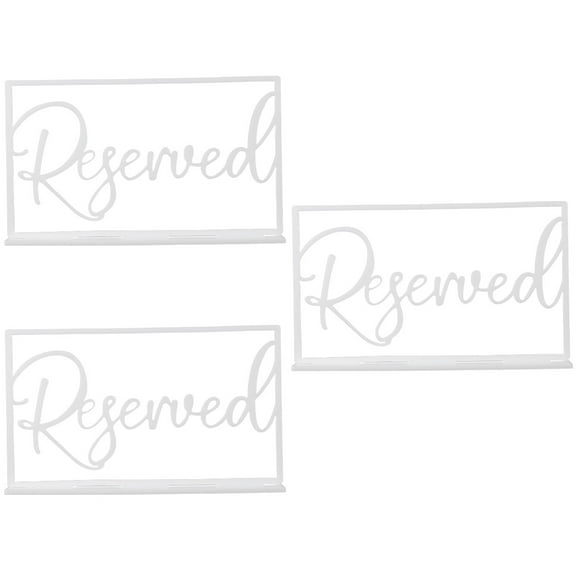 FRCOLOR 3pcs Reserved Table Sign Acrylic Reserved Table Sign Reserved Place Card Table Seat Sign