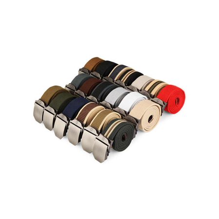 125CM Men Canvas Belt Thickening Alloy Buckle Pants