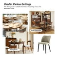 thumbnail image 6 of Beige Dining Chairs Set of 6 Side Chairs Solid Wood Curved Backrest Kitchen Restaurant, 6 of 8