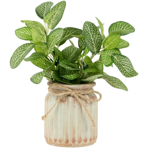 Northlight Reticulated Artificial Spring Foliage in Ceramic Pot - 8"