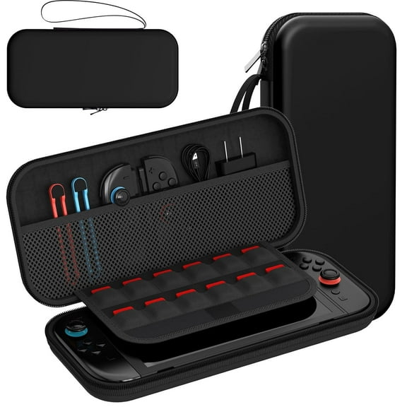Carrying Case Compatible with Switch 2 ( 2025 ), Portable Switch Travel Carry Case, Protective Shell Pouch with Pockets for Accessories (Black)