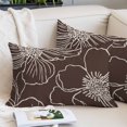 thumbnail image 2 of Brown Flowers Throw Pillow Covers, Spring Floral Botanical Modern Art Soft Breathable Pillow Cases with Invisible Zipper for Sleeping, Standard Pillowcases for Couch Bed Sofa Chair 20x26 Inches, 2 of 9