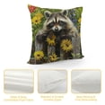 thumbnail image 4 of ONETECH Cute Raccoon Throw Pillow Covers Animal Sunflower Lavender Garden Country Fence Farmhouse Green Cozy Square Decorations for Home Sofa Bed Patio Chair Cushion Cover, 4 of 5
