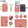 thumbnail image 4 of DEKAXID - Funda de cuero para pasaporte, impermeable, para viaje, tarjetero, bonita funda para pasaporte con hebilla para mujer y hombre, 4 of 7
