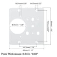 thumbnail image 2 of Uxcell 6 Pack 85x80mm / 3.35"x3.15" Stainless Steel Cabinet Hinges Repair Plate, White, 2 of 6