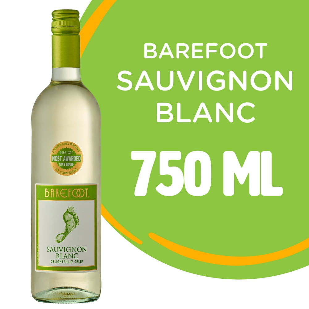 Barefoot Sauvignon Blanc 750 ml, Aromatic White Wine with a soft